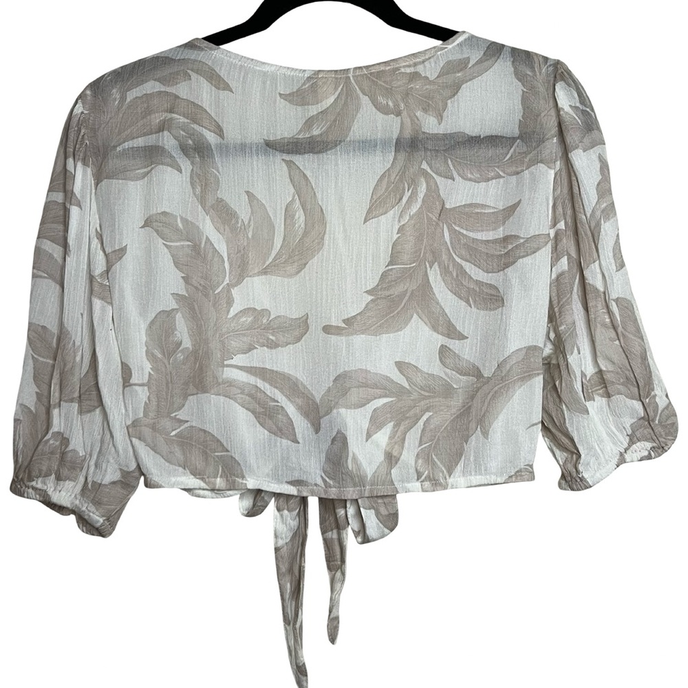 Elan Patterned Front Tie Top - Picture 2 of 4